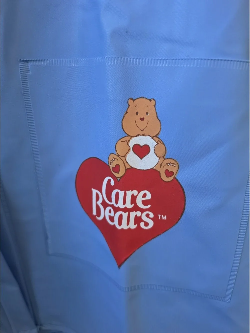 Vintage Care Bears Kids Blue Vinyl Raincoat 6X NWT Made in Taiwan Rare